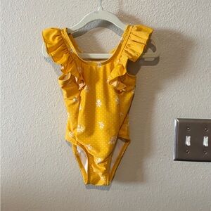 Cat & Jack Yellow Polka Dot Swimsuit